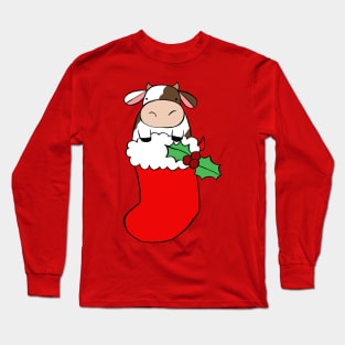 Christmas Stocking Cow Long Sleeve T-Shirt